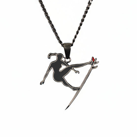Women's Surf Pendant with 18" to 20" Adjustable Cuban Link Chain