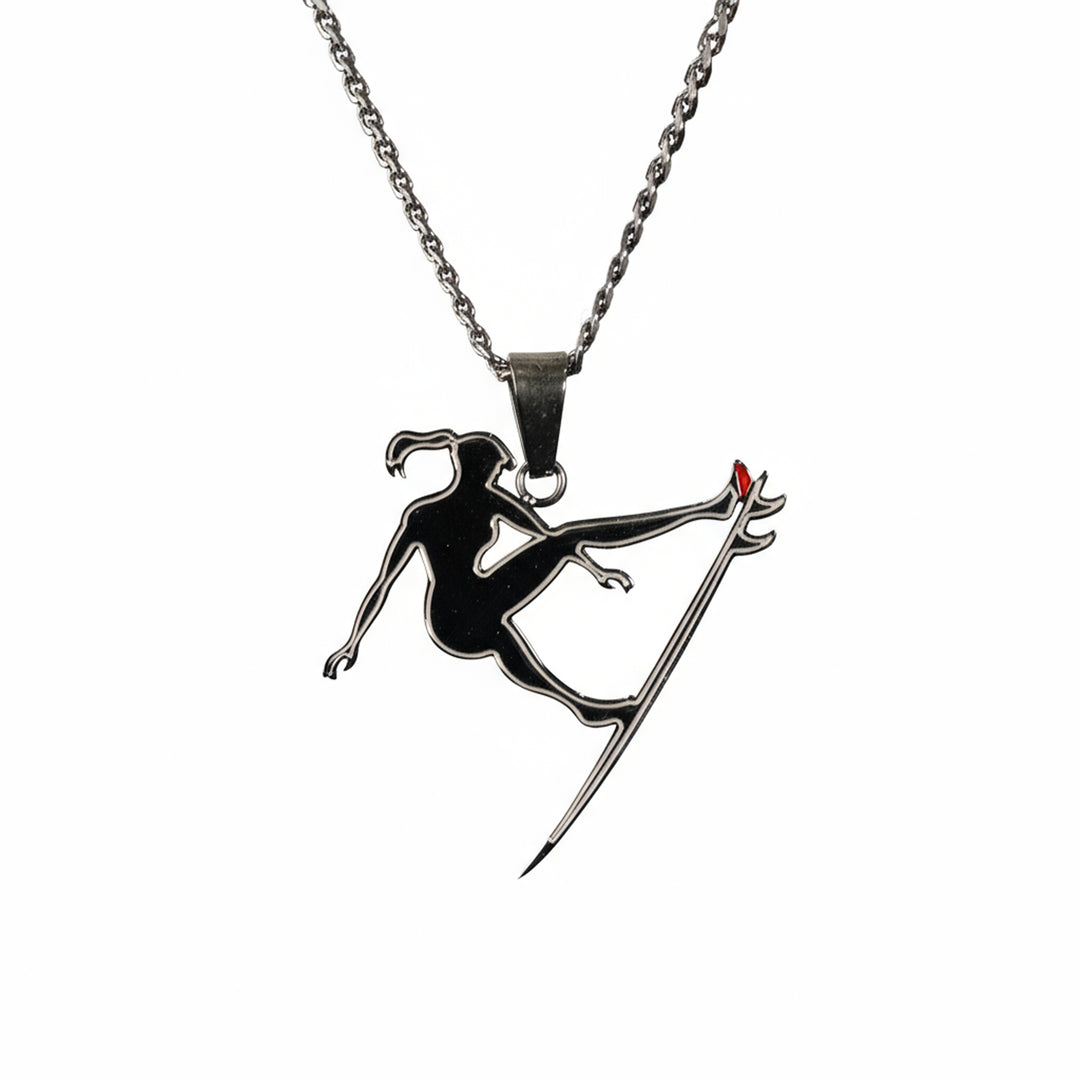 Women's Surf Pendant with 18" to 20" Adjustable Cuban Link Chain