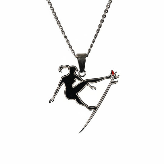 Women's Surf Pendant with 18" to 20" Adjustable Cuban Link Chain