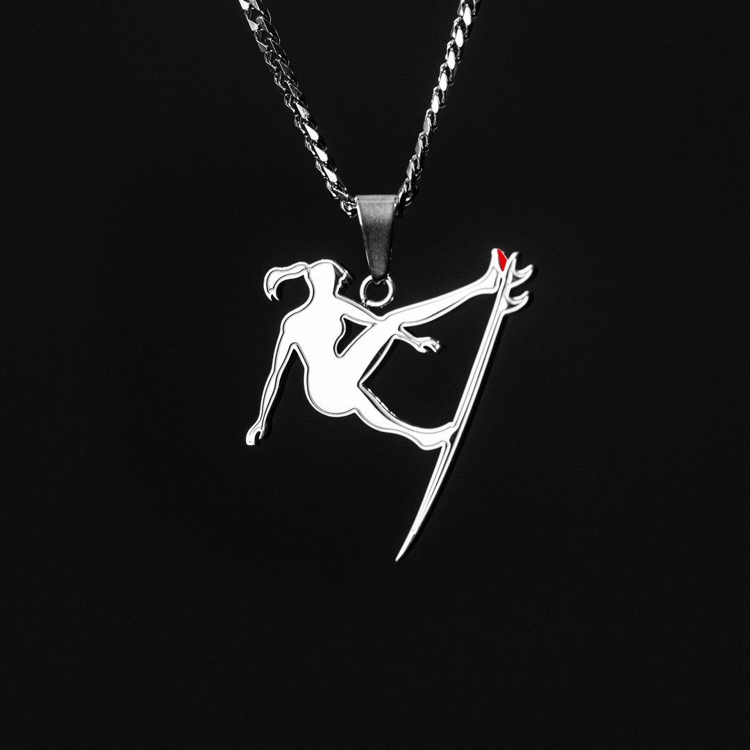 Women's Surf Pendant with 18" to 20" Adjustable Cuban Link Chain