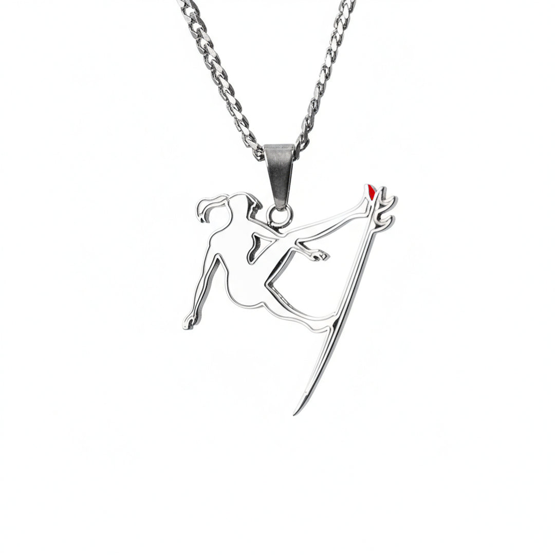 Women's Surf Pendant with 18" to 20" Adjustable Cuban Link Chain