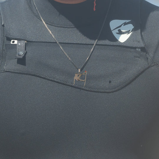 Men's Surf Pendant with 24" Cuban Link Chain