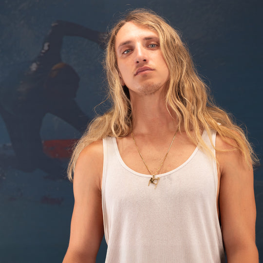 Men's Surf Pendant with 24" Cuban Link Chain