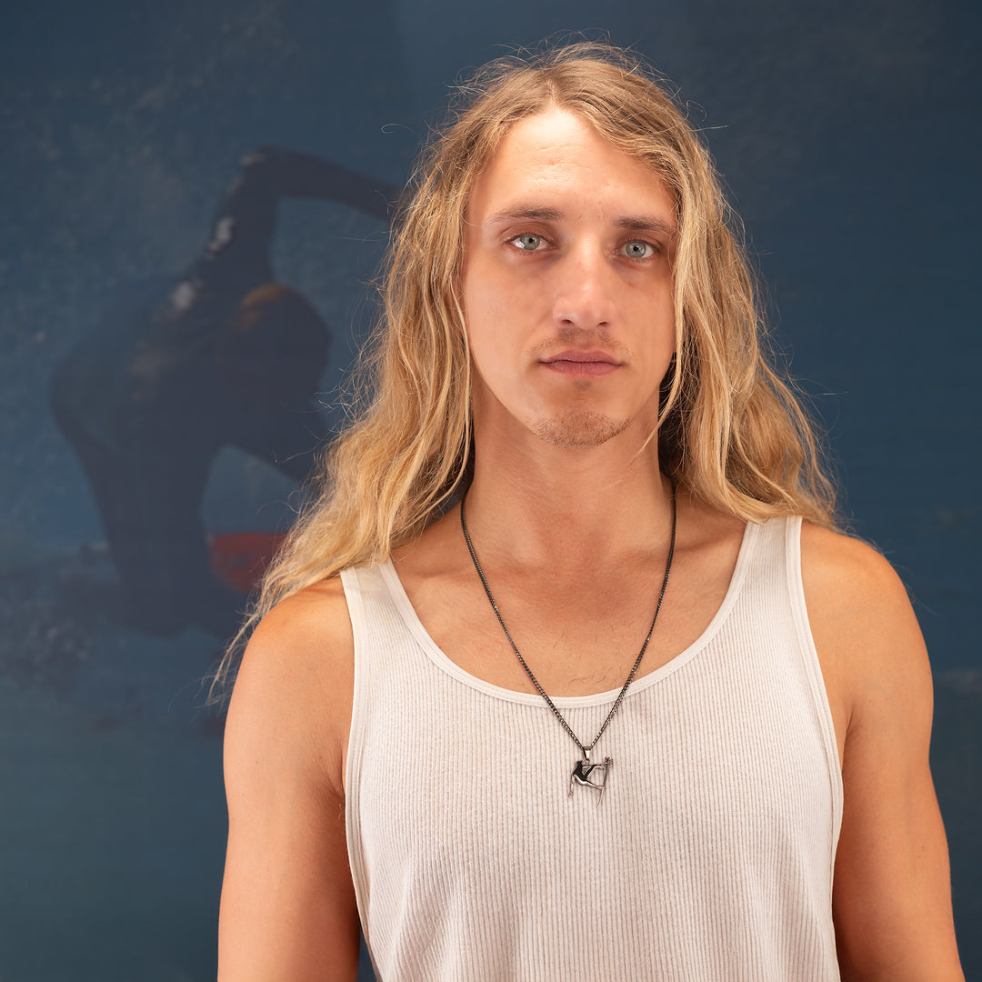 Men's Surf Pendant with 24" Cuban Link Chain