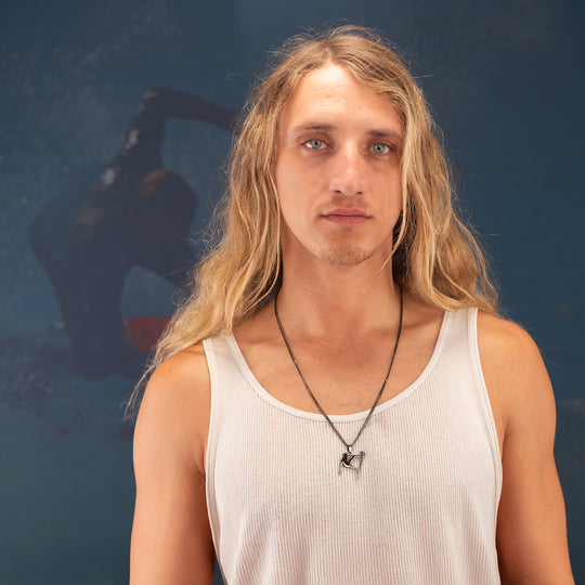 Men's Surf Pendant with 24" Cuban Link Chain