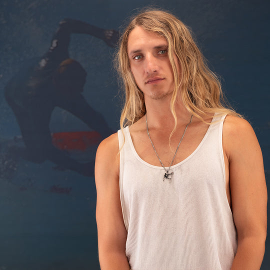 Men's Surf Pendant with 24" Cuban Link Chain