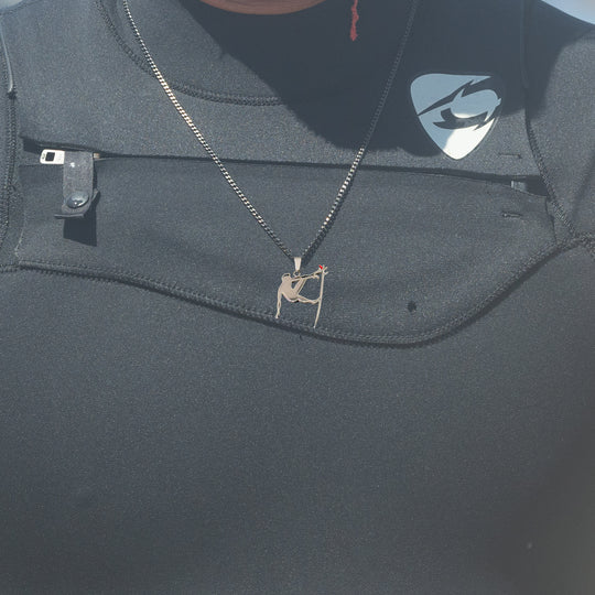 Men's Surf Pendant with 24" Cuban Link Chain